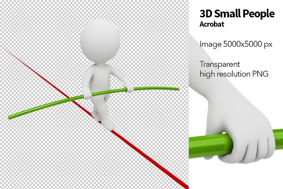 3D Small People - Acrobat in Illustrations - product preview 8
