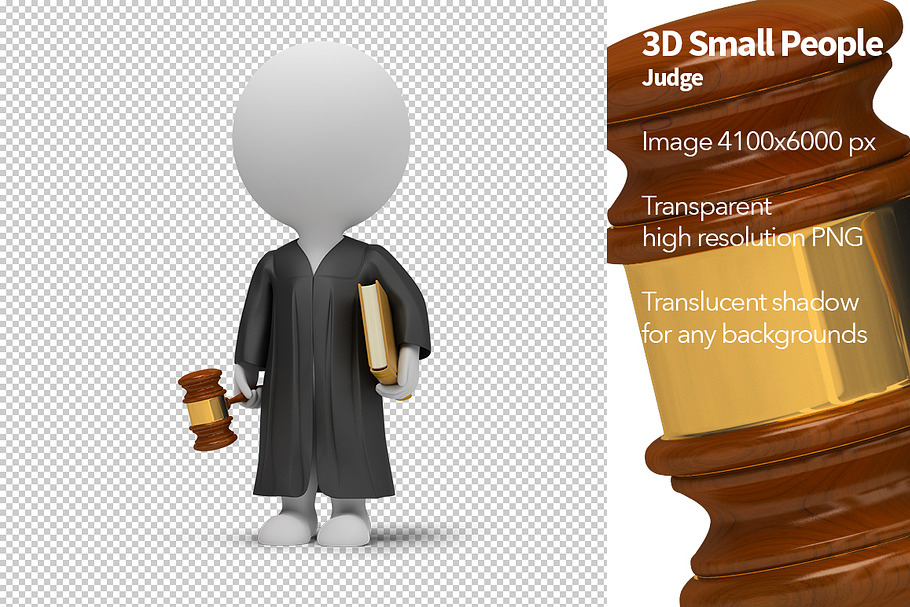 3D Small People - Judge in Illustrations - product preview 8