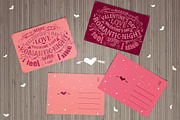 Valentine cards with lettering