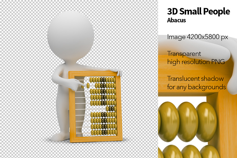 3D Small People - Abacus in Illustrations - product preview 8