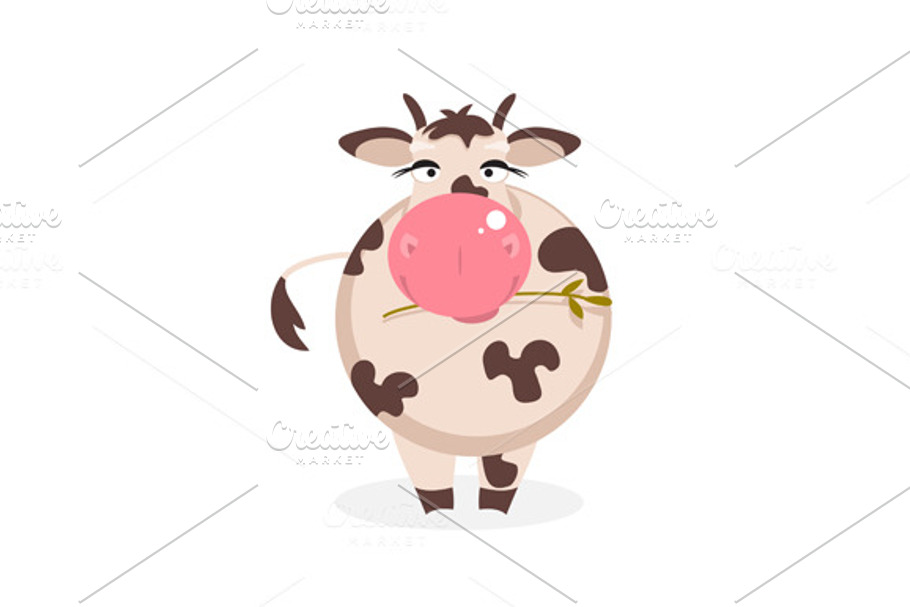 Funny cow. Vector Illustration in Illustrations - product preview 8