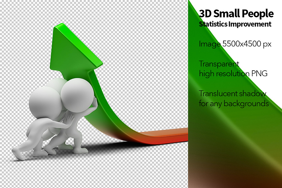 3D Small People - Statistics Improve in Illustrations - product preview 8
