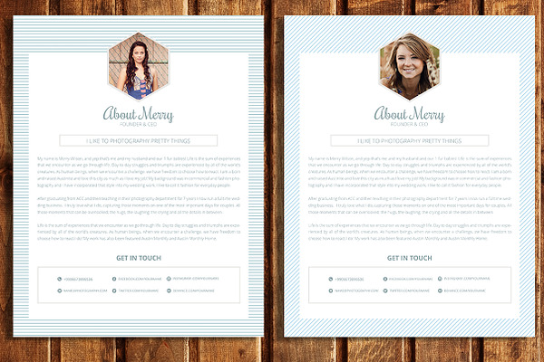 Photographer About Me Page Template