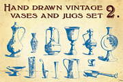 Hand Drawn Vintage Vases and Jugs 2.