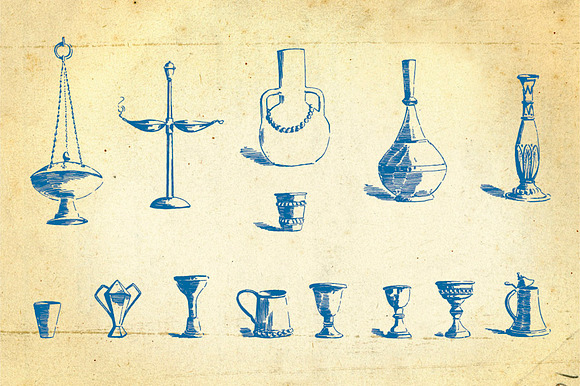 Hand Drawn Vintage Vases and Jugs 2. in Illustrations - product preview 1