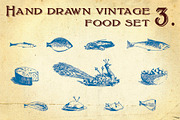 Hand Drawn Vintage Food Set 3