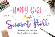 Sunset Hill Brush Font Bundle