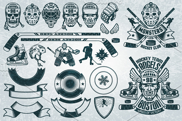 Hockey Logo Bundle in Logo Templates - product preview 1