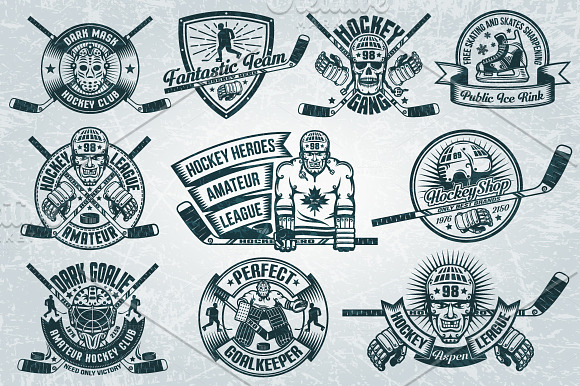 Hockey Logo Bundle in Logo Templates - product preview 2