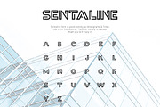 Sentaline logo and monogram font
