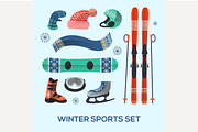 Winter sports design elements set.