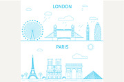 London and Paris skyline