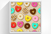 Seamless donuts background.