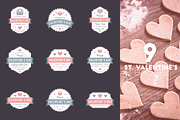 Set of 9 St. Valentine's Badges