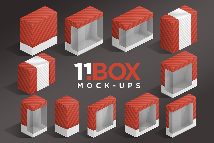 11 Box Isometric Package Mockups in Product Mockups - product preview 8