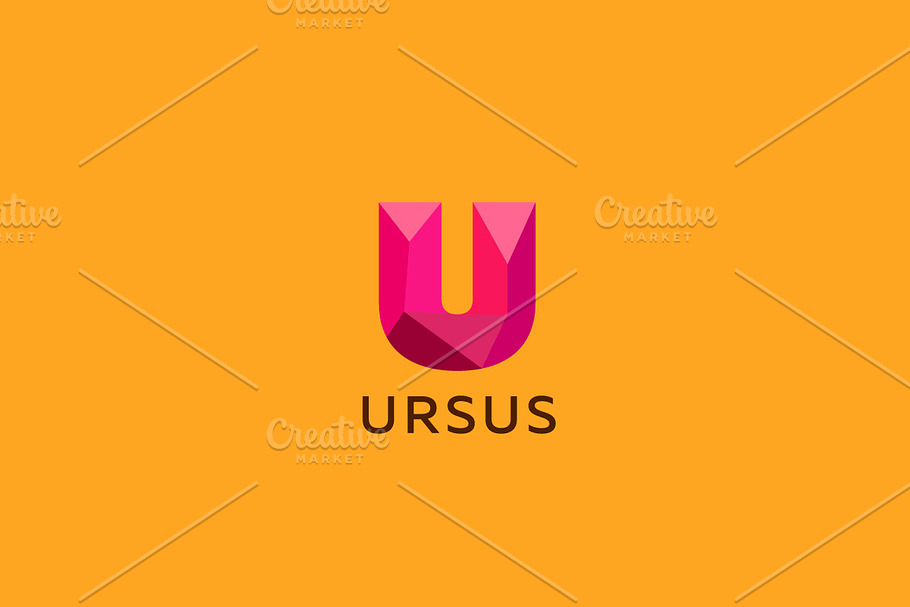 Polygon letter U logo. Colorful font in Logo Templates - product preview 8