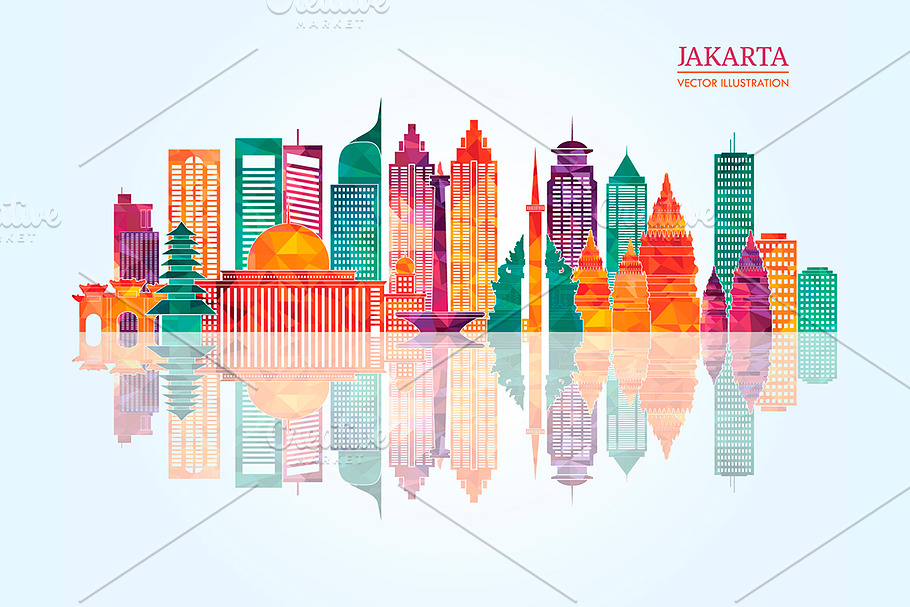 Jakarta detailed skyline. in Illustrations - product preview 8