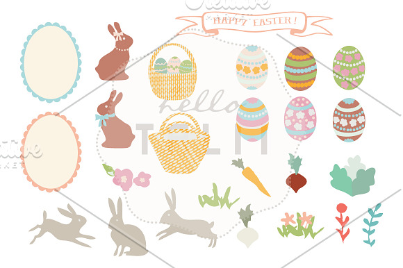 Happy Easter Clip Art in Illustrations - product preview 1