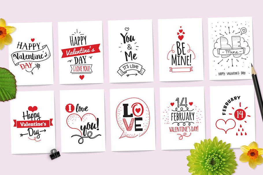 Valentine's Day greeting cards in Illustrations - product preview 8