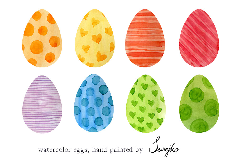 Easter Eggs - Watercolor