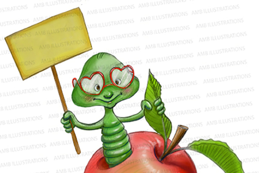 Apple Clipart Worm in Apple AMB-917
