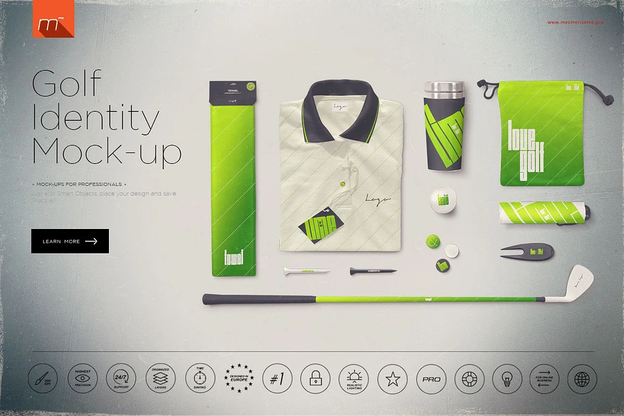 Golf Company Identity Mock-up in Branding Mockups - product preview 8