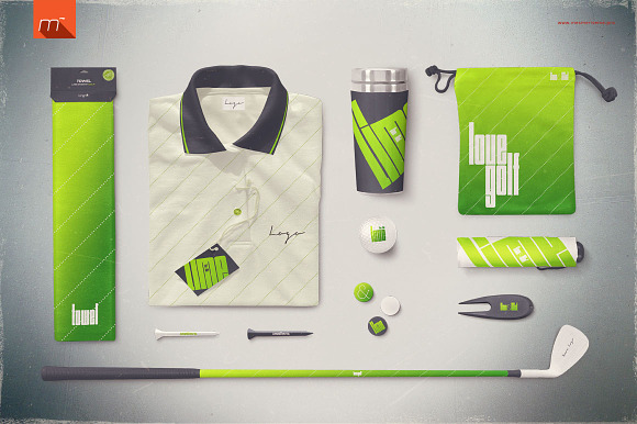 Golf Company Identity Mock-up in Branding Mockups - product preview 1