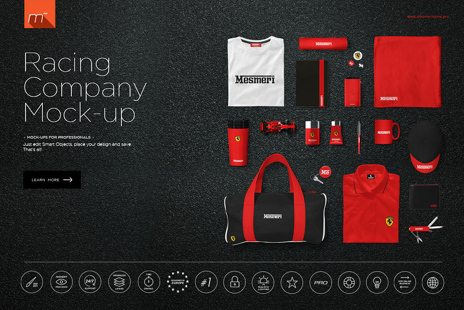 Car Racing Company Identity Mock-up in Branding Mockups - product preview 8