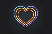 Neon Heart. Vector