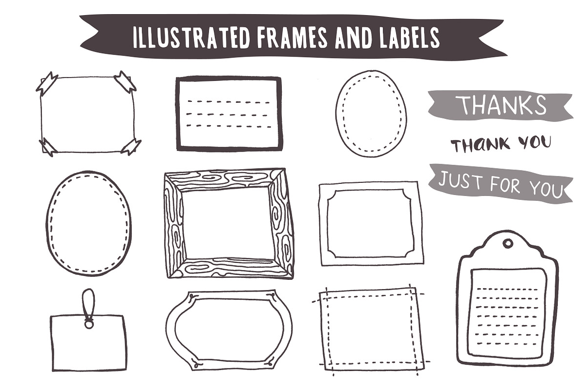 Hand Drawn Frames and Labels in Illustrations - product preview 8