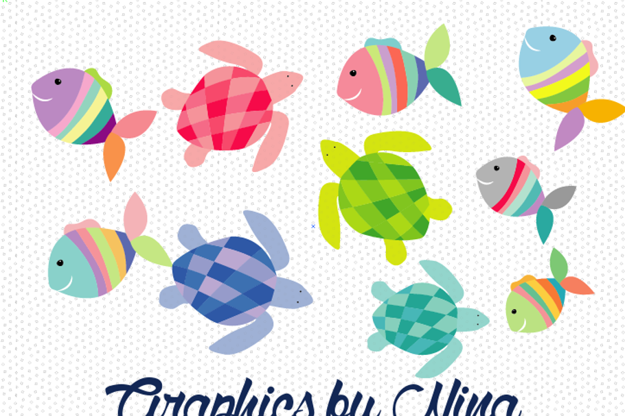 Fish and Sea Turtles Clipart
