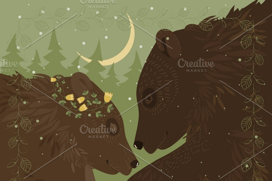 Couple of hugging bears in Illustrations - product preview 8