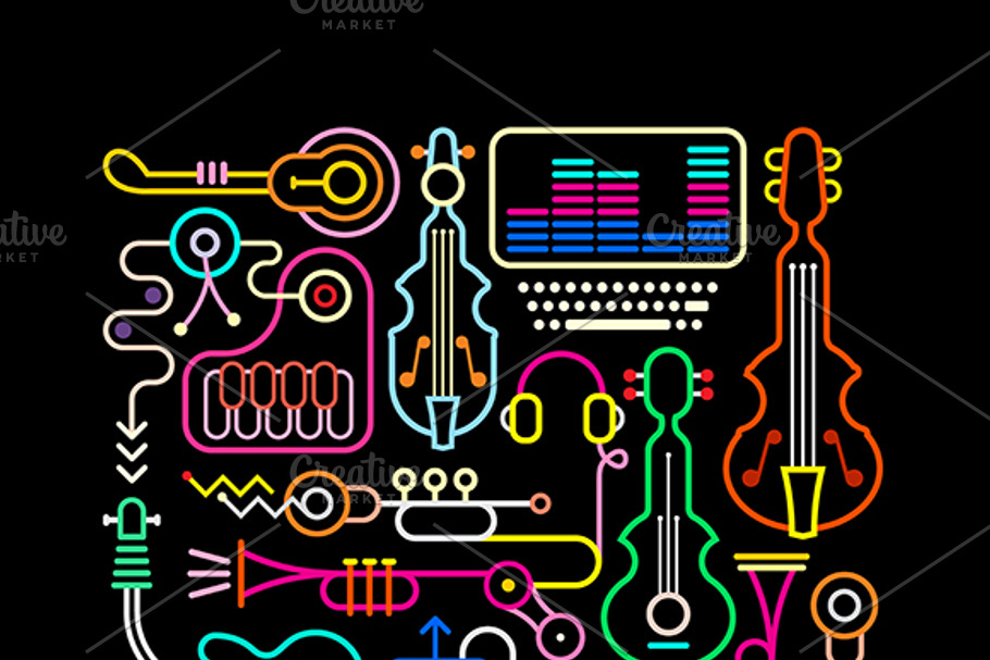 Music Shop Vector Illustration in Illustrations - product preview 8