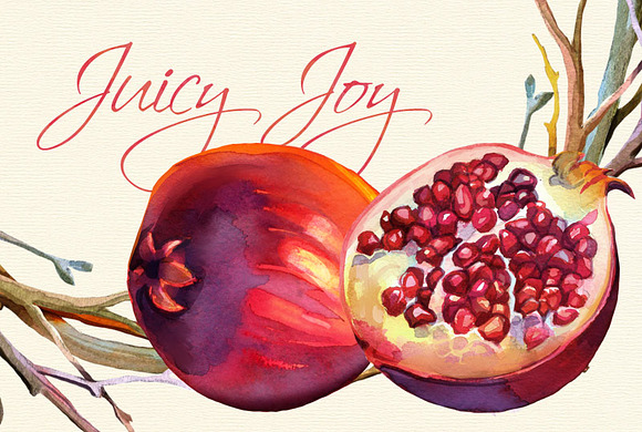 Juciy Joy- 14 watercolor clip arts in Illustrations - product preview 2
