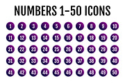 Numbers 1-50 Icons