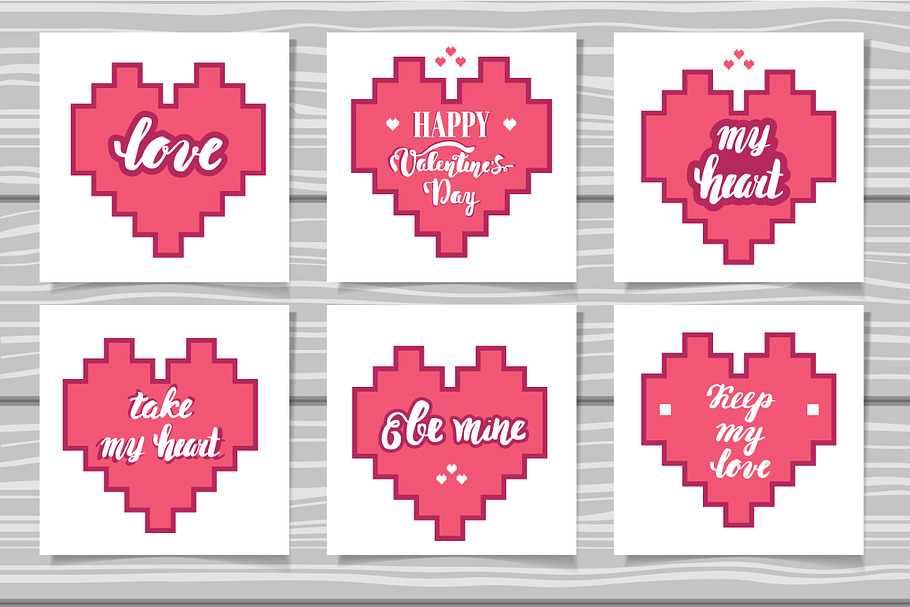 Lettering Valentine's Day cards in Illustrations - product preview 8