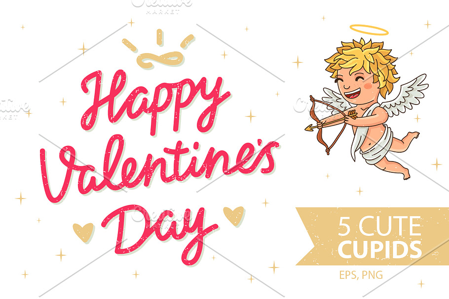 Happy Valentine's Day – 5 Cupids in Illustrations - product preview 8