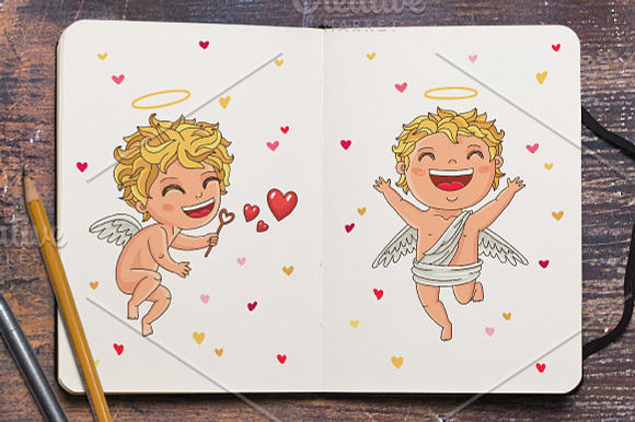 Happy Valentine's Day – 5 Cupids in Illustrations - product preview 1