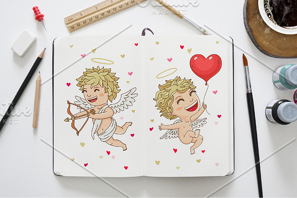 Happy Valentine's Day – 5 Cupids in Illustrations - product preview 2