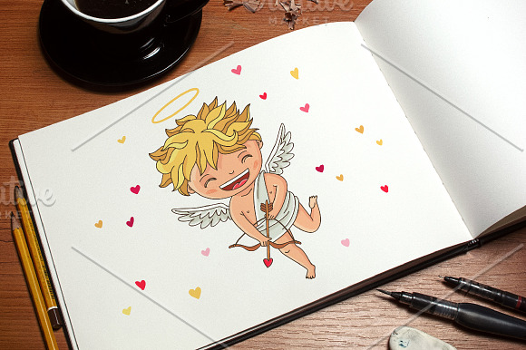 Happy Valentine's Day – 5 Cupids in Illustrations - product preview 3
