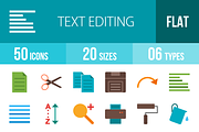 50 Text Edit Flat Multicolor Icons