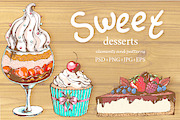 Sweet desserts set