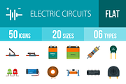 50 Electric Flat Multicolor Icons
