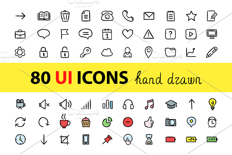 80 UI icons in UI Icons - product preview 8