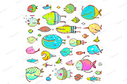 Cartoon Bizarre Fish Kids Collection