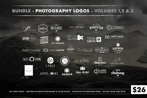 Photography Logo Bundle in Logo Templates - product preview 3