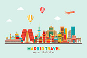 Madrid skyline. vector illustration