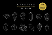 Crystals Vector Illustration Set