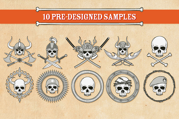 Customizable Skull Illustration in Illustrations - product preview 1