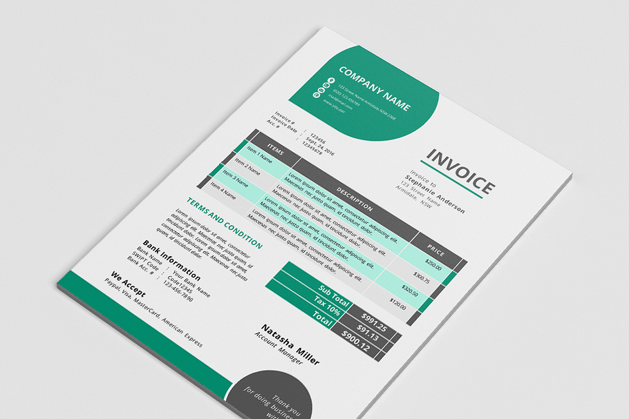Unique corporate Word invoice in Stationery Templates - product preview 8